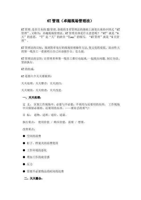 6T管理(卓越现场管理法)