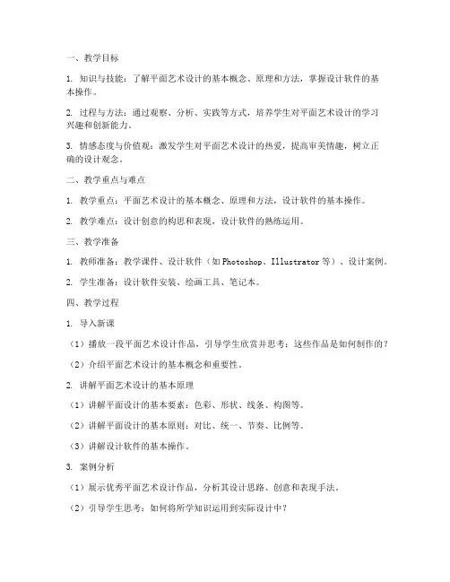 平面艺术设计教案模板范文
