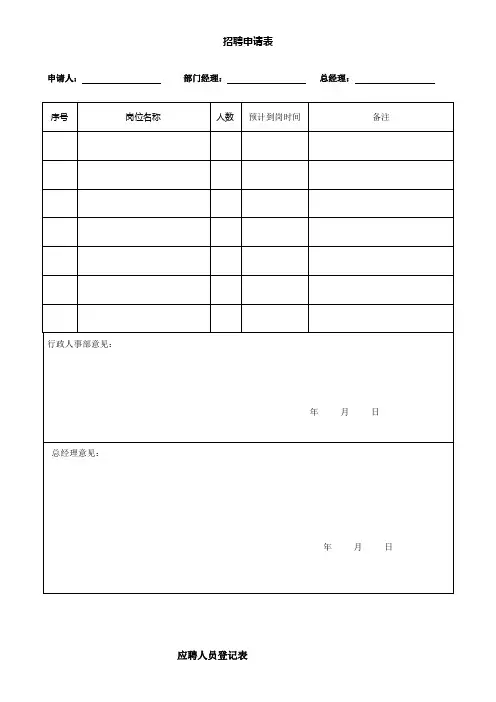 办公常用表格大全-35个