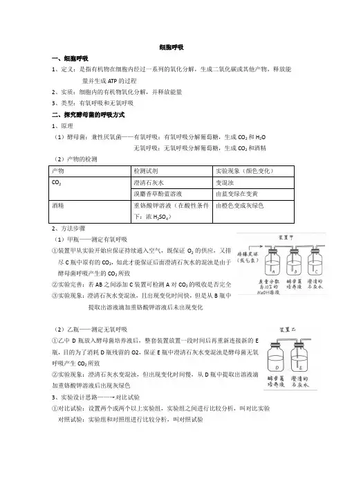 ▲▲呼吸作用笔记
