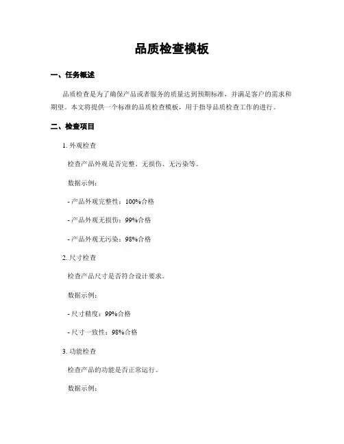 品质检查模板