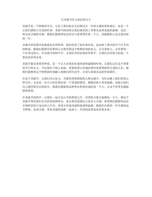 写圣诞节作文的结尾句子