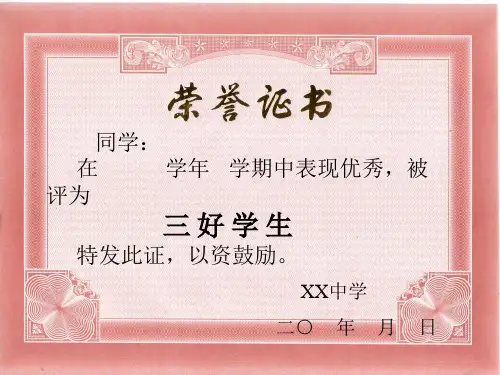 荣誉证书、奖状、聘书、证书模板(三好学生等12个模板 文字可编辑 打印)