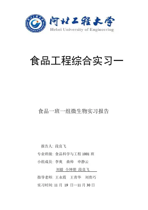 食品工程综合实习报告及总结