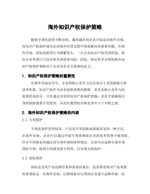 海外知识产权保护策略
