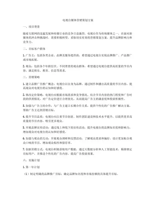 电视台媒体营销策划方案