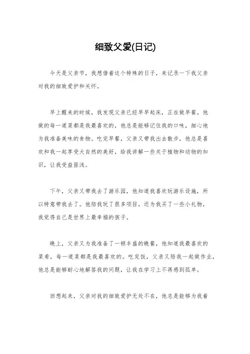细致父爱(日记)