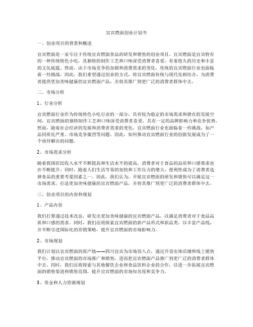 宜宾燃面创业计划书