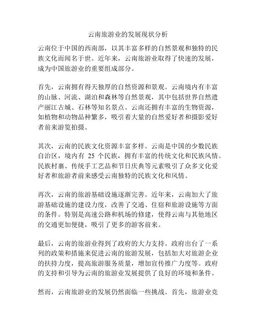 云南旅游业的发展现状分析
