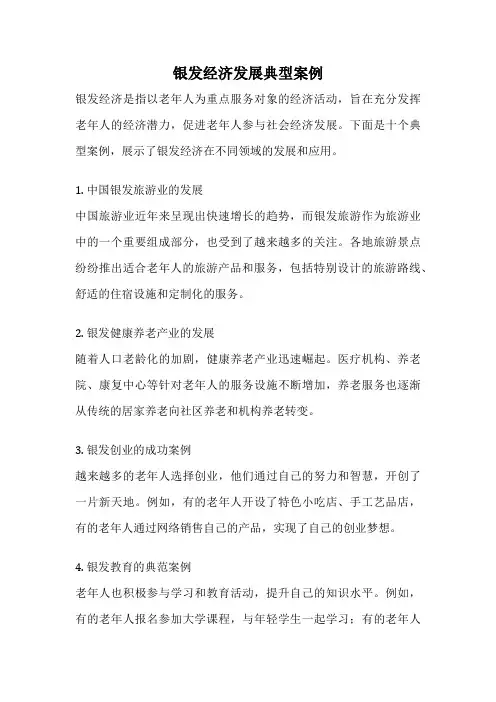 银发经济发展典型案例