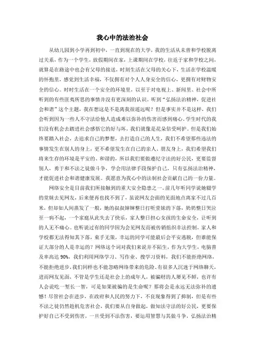 弘扬法治精神,促进和谐社会 征文稿