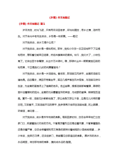 《乡情》作文有题记
