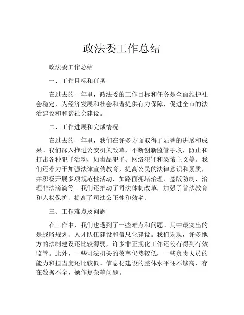 政法委工作总结