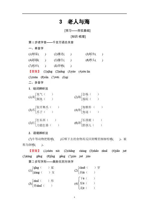 高中语文人教版必修3：第1单元 第3课老人与海
