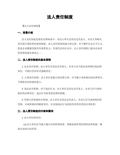 法人责任制度
