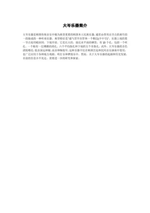 大岑乐器简介