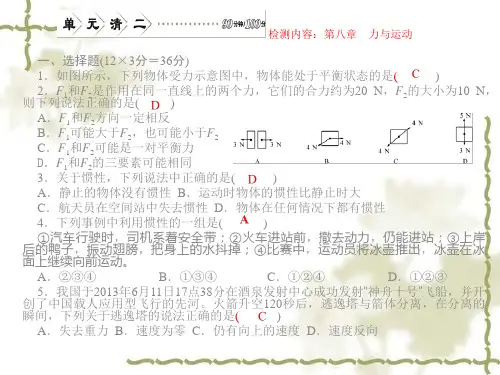 (新教科版)八年级物理下册：单元清(2)ppt课件