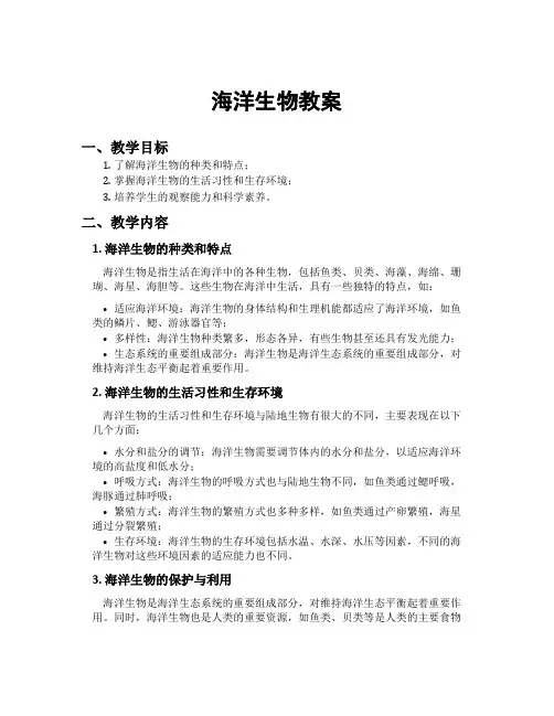 海洋生物教案