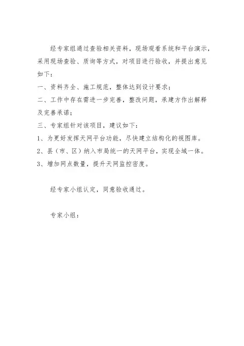 信息化项目专家评审意见表