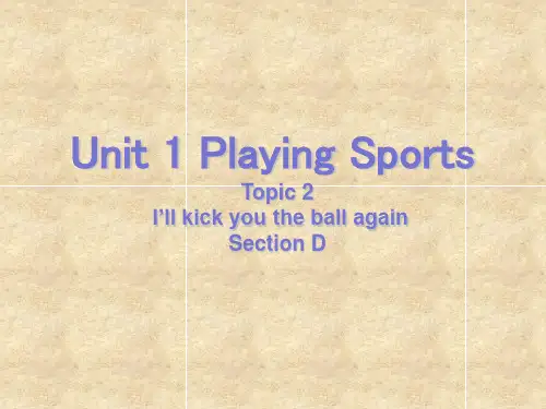 仁爱版八年级英语上册 Unit 1 Topic 2 Section D 课件(共20张PPT)