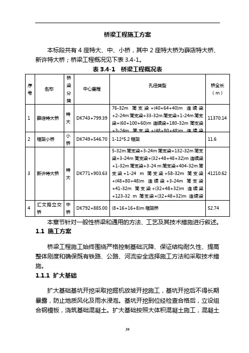 桥梁工程施工方案