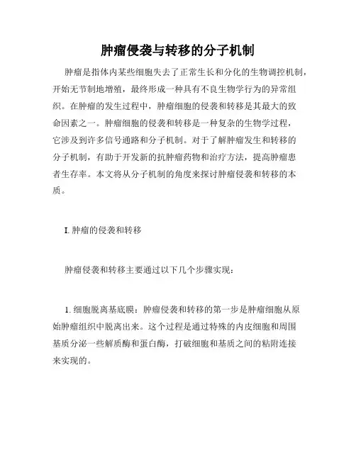 肿瘤侵袭与转移的分子机制