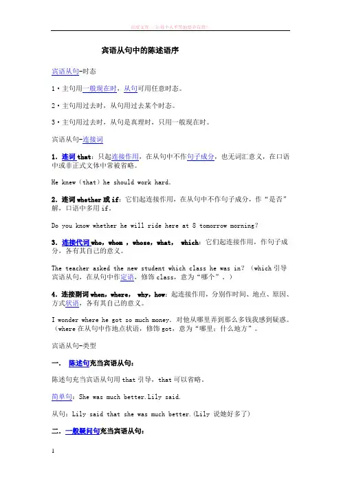 宾语从句中的陈述语序 (1)