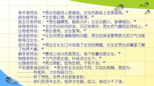 人教版思想品德八年级第三课男生女生精品课件