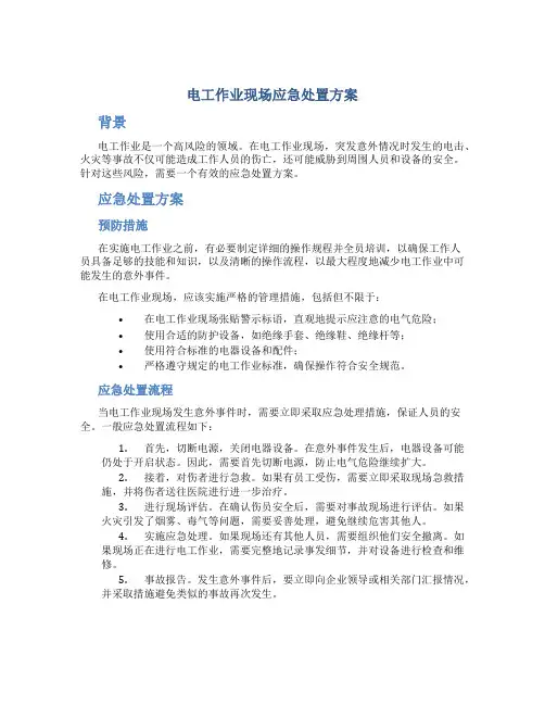 电工作业现场应急处置方案