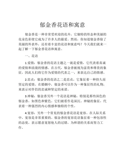 郁金香花语和寓意