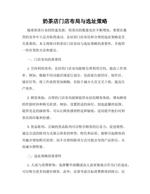 奶茶店门店布局与选址策略