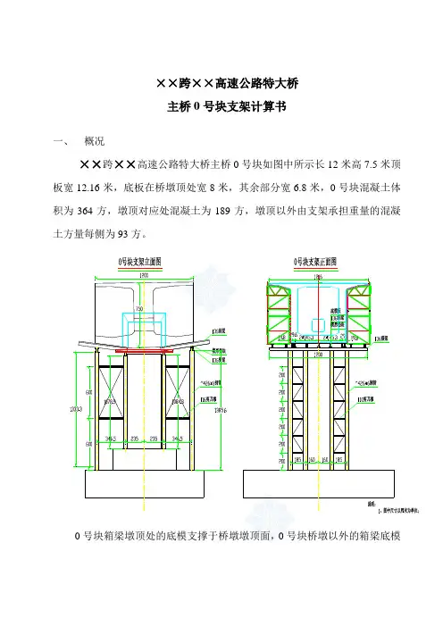 某跨高速公路铁路特大桥0#块现浇支架计算书_secret
