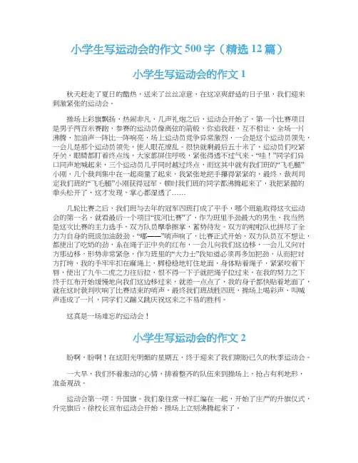 小学生写运动会的作文500字（精选12篇）