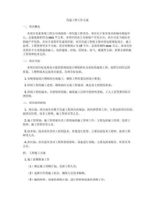 代建工程工作方案