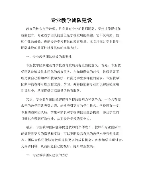 专业教学团队建设
