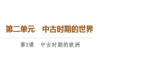 人教版高中历史必修 中外历史纲要下 第2单元 第3课 中古时期的欧洲