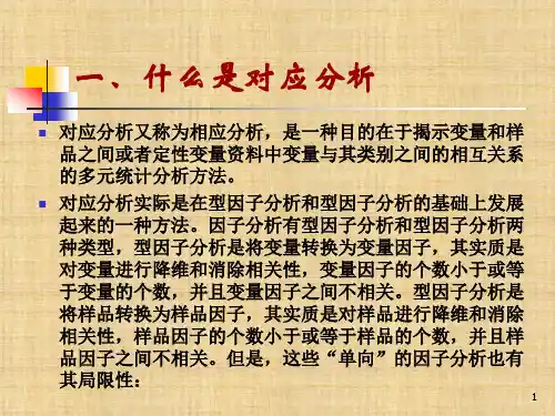 第八章 对应分析 《应用多元统计分析》 ppt课件