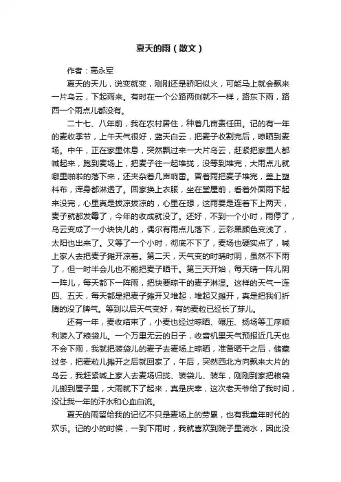 夏天的雨（散文）