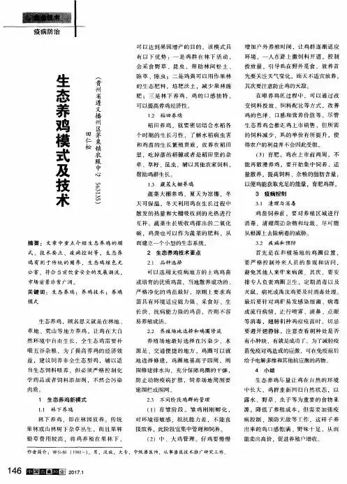 生态养鸡模式及技术