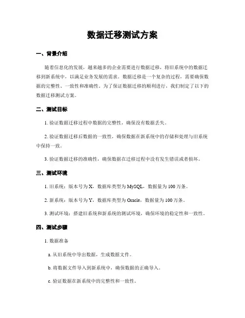 数据迁移测试方案