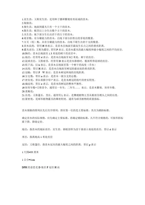 景观植物常用术语