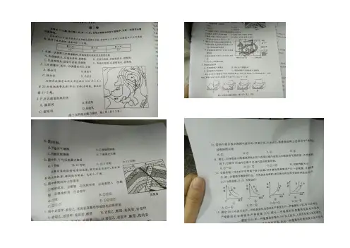 四川省乐山市2021届高三一调模拟考试试卷 文综 扫描版含答案