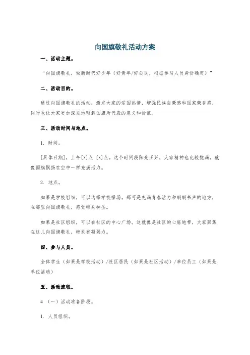 向国旗敬礼活动方案