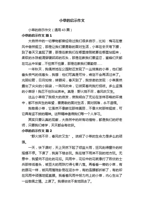 小草的启示作文（通用43篇）