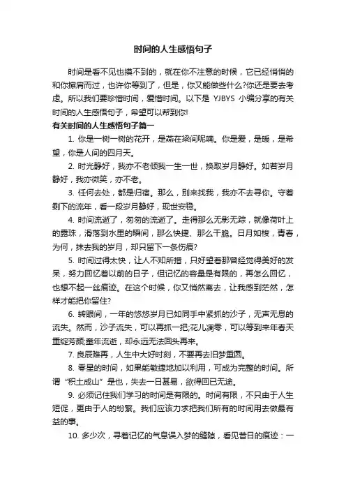 有关时间的人生感悟句子
