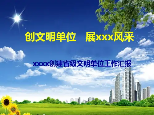 xx局创建省级文明单位汇报PPT(万能模板)