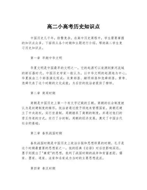 高二小高考历史知识点