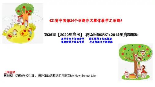 备战高考英语作文满分突破精美课件：专题15 农场采摘活动(含高考真题)