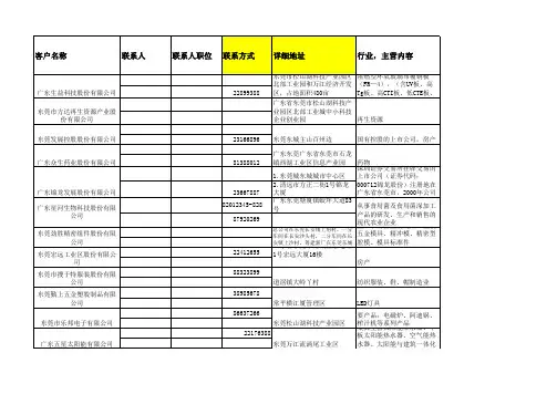 东莞上市企业统计表格3.7