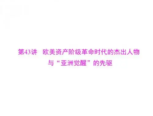 2018年高考历史总复习： 选修Ⅳ 43讲 欧美资产阶级革命时代的杰出人物与“亚洲觉醒”的先驱 (共30张PPT)